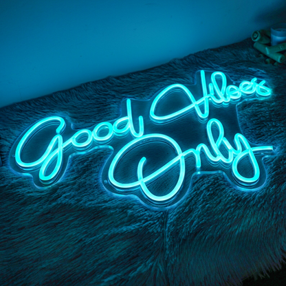 Good Vibes Only Neon Sign - Illuminate Your Space with Positivity!