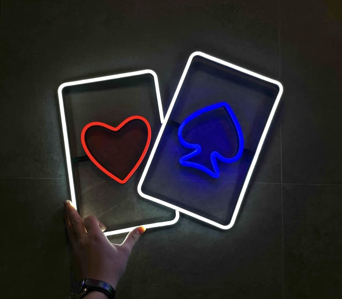 Playing Cards Neon Sign - Shuffle Up and Ace Your Decor