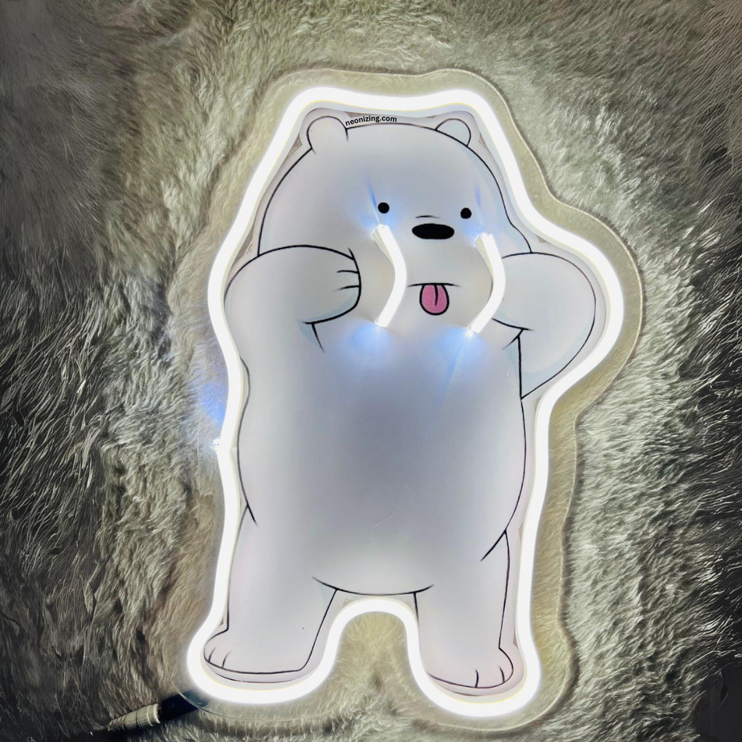 Icy Bear Neon Artwork - Chill Vibes Only