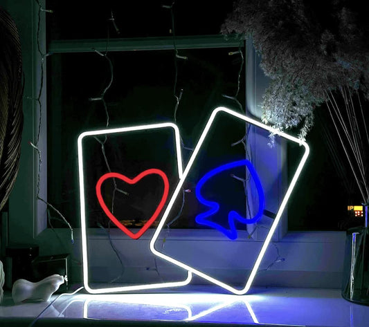 Playing Cards Neon Sign - Shuffle Up and Ace Your Decor