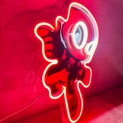 Deadpool Neon Artwork - Breaking the Fourth Wall in Neon