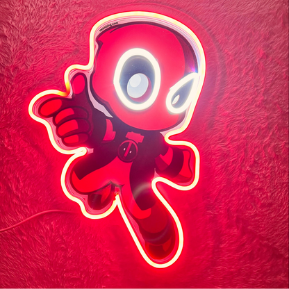 Deadpool Neon Artwork - Breaking the Fourth Wall in Neon