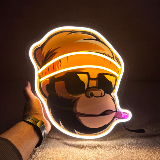 Cool Monkey Neon Artwork - Tropical Coolness Captured