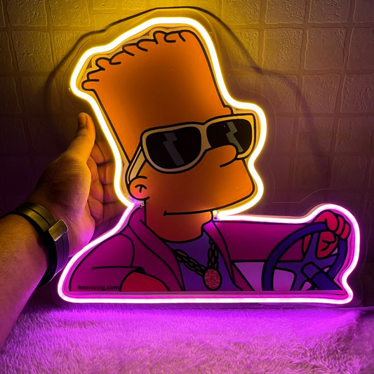 Simpsons Cool Neon Artwork - Luminous Springfield Fun
