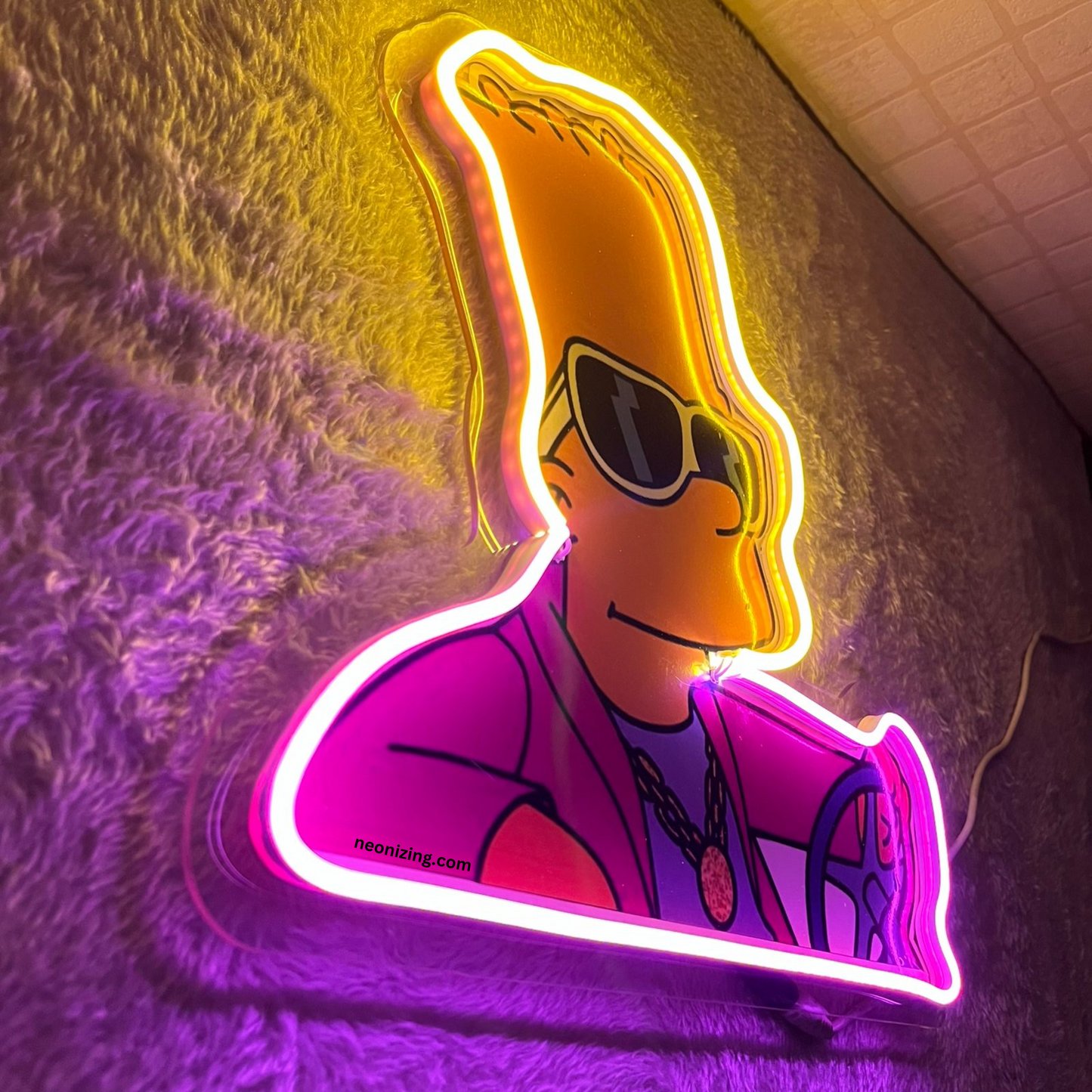 Simpsons Cool Neon Artwork - Luminous Springfield Fun