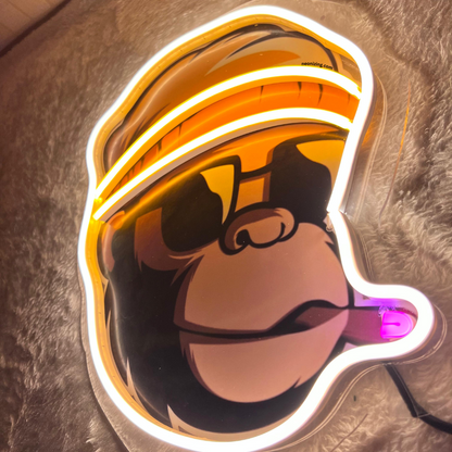 Cool Monkey Neon Artwork - Tropical Coolness Captured