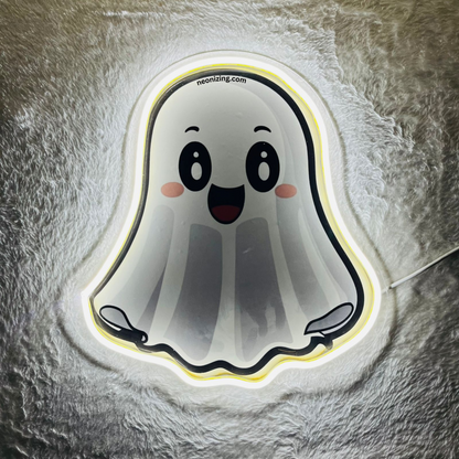 Cute Ghost Neon Artwork - Spooky Sweetness