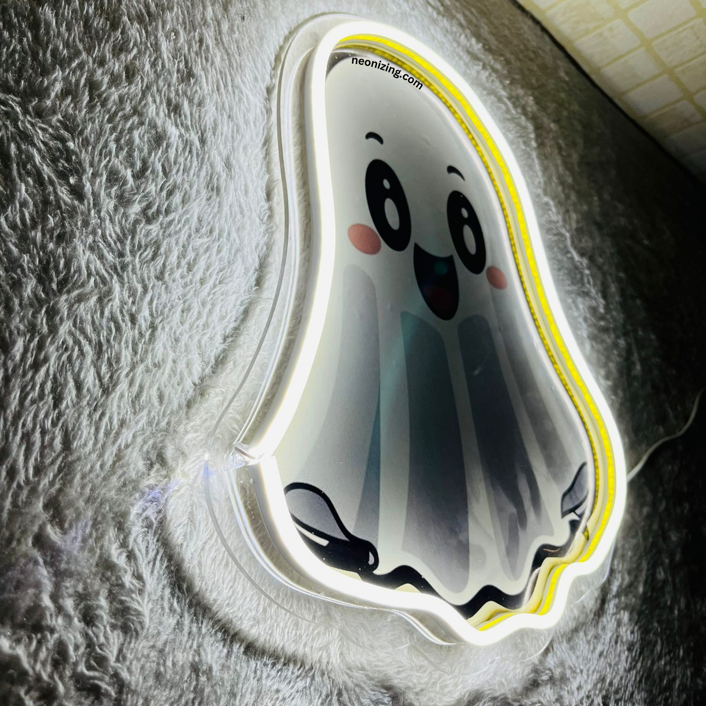 Cute Ghost Neon Artwork - Spooky Sweetness