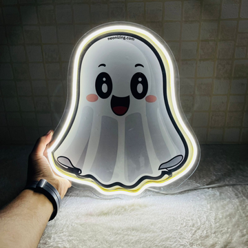 Cute Ghost Neon Artwork - Spooky Sweetness