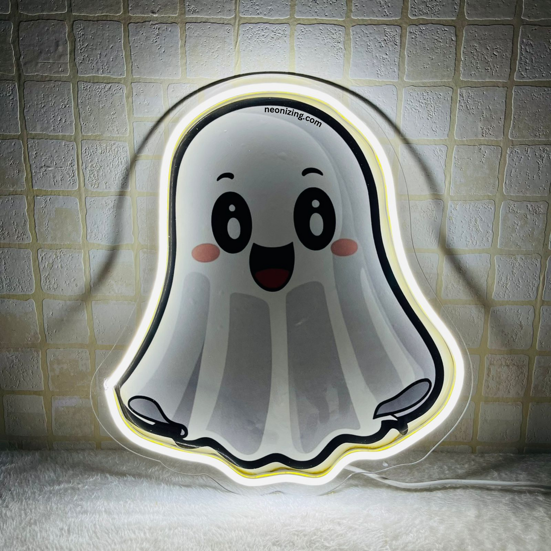 Cute Ghost Neon Artwork - Spooky Sweetness