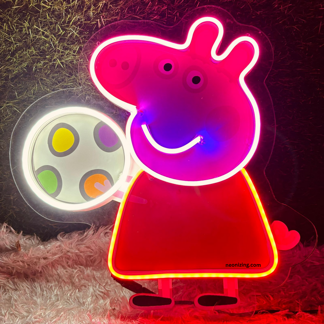 Peppa Pig Neon Artwork - Snort-Tacular Pig's Playtime Delight