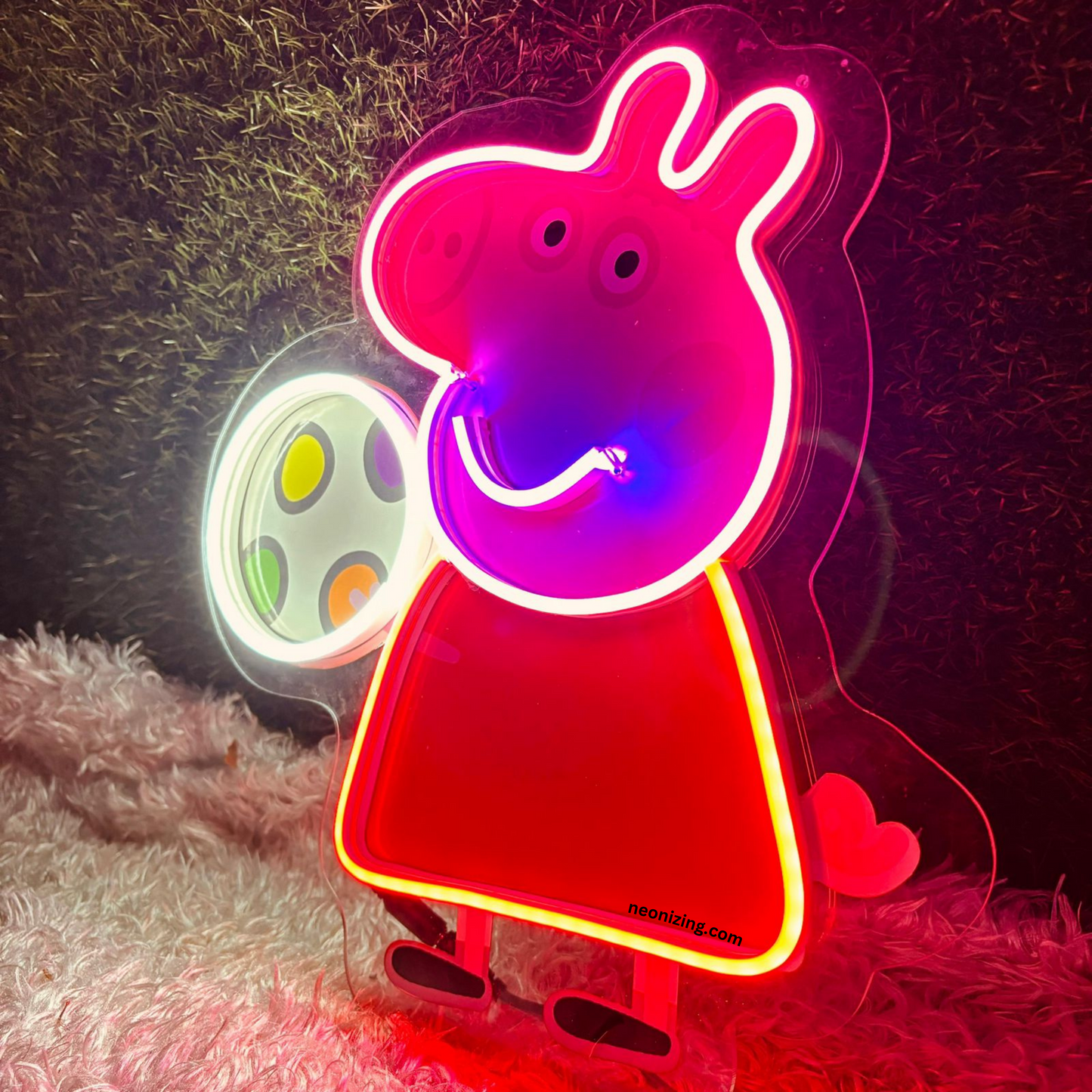 Peppa Pig Neon Artwork - Snort-Tacular Pig's Playtime Delight