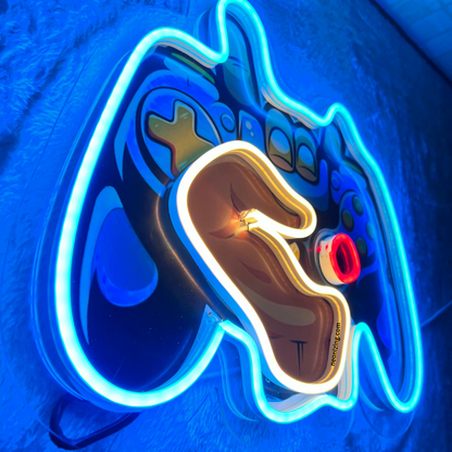 Gaming Console Neon Artwork - The Artwork for Gaming Realms
