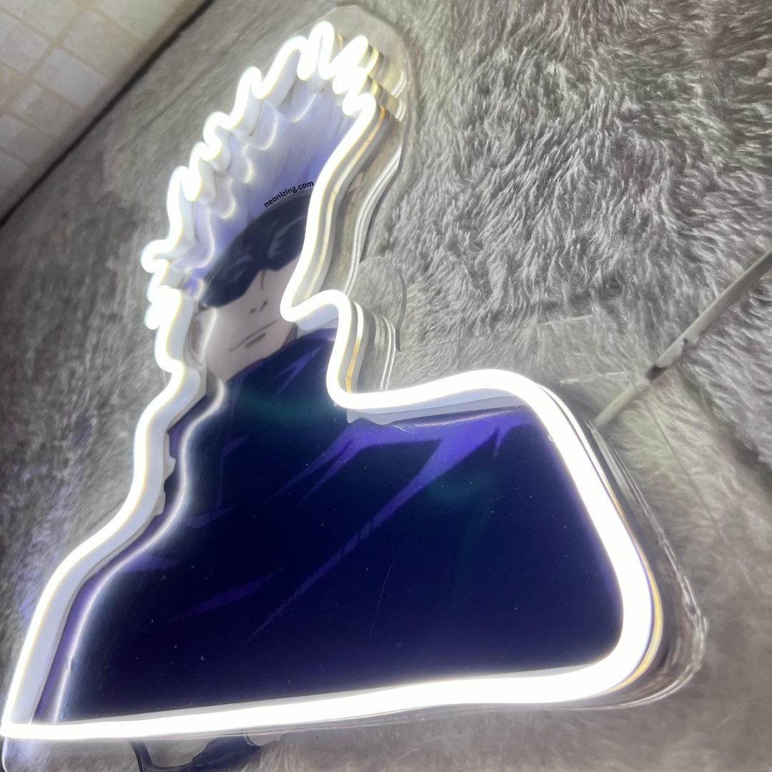 Satoru GOJO Neon Artwork - Satoru's Anime Elegance