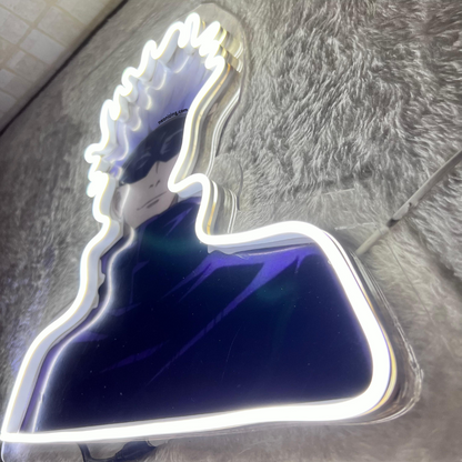 Satoru GOJO Neon Artwork - Satoru's Anime Elegance