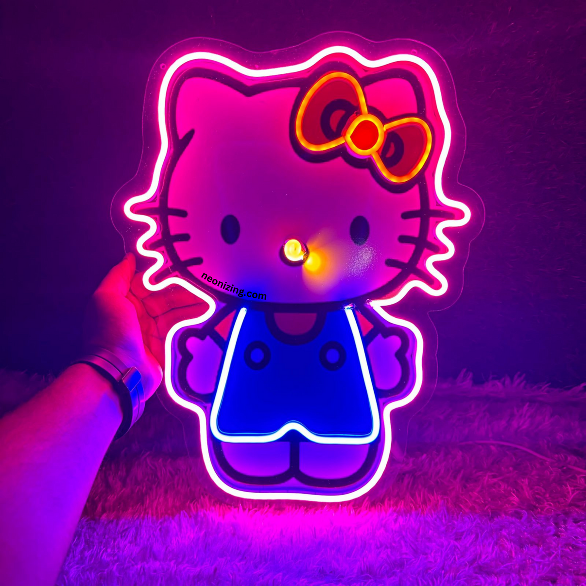 Hello Kitty Neon Artwork - Charming Kitty Glow – Neonizing