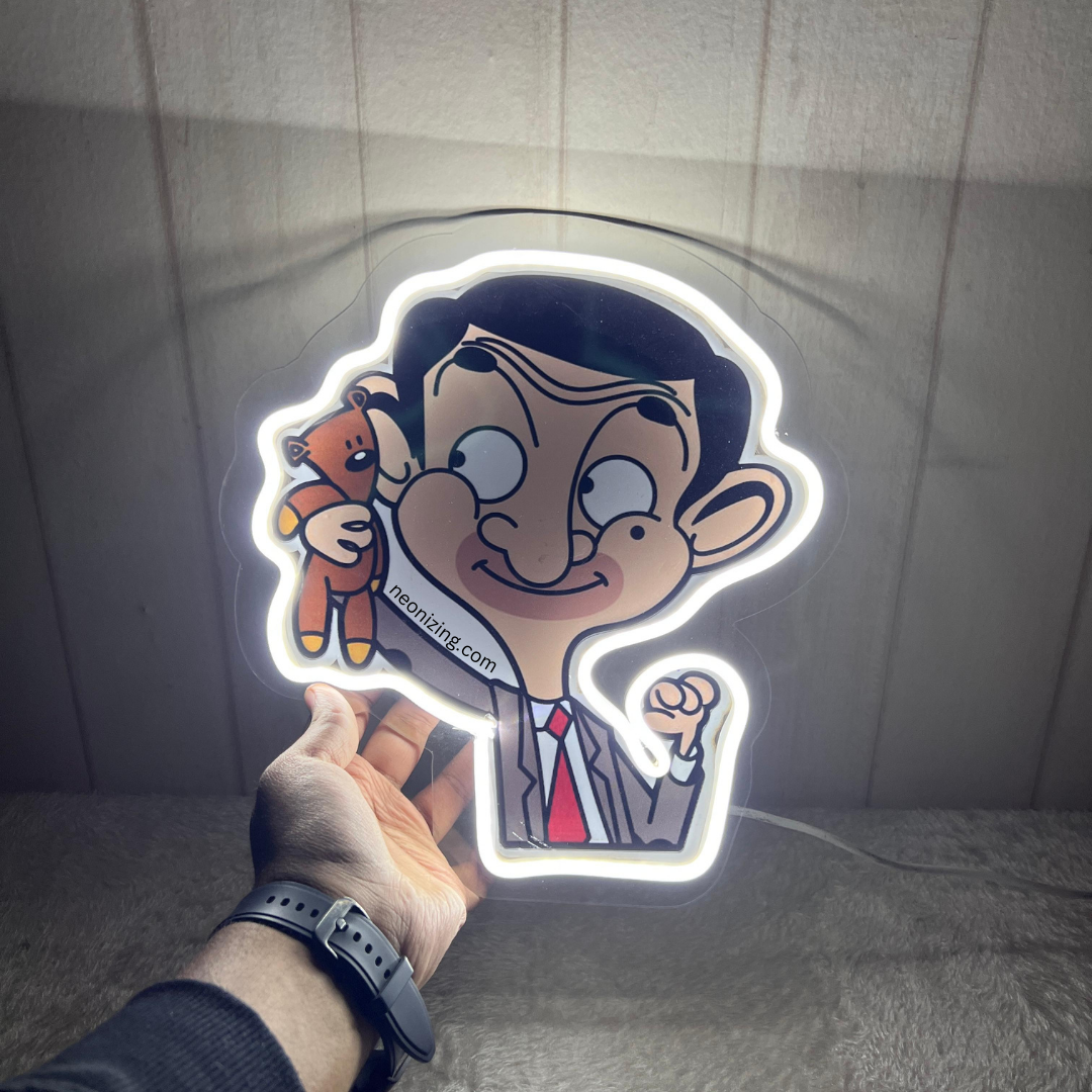 Mr. Bean Neon Sign - A Glowing Tribute to Timeless Comedy!