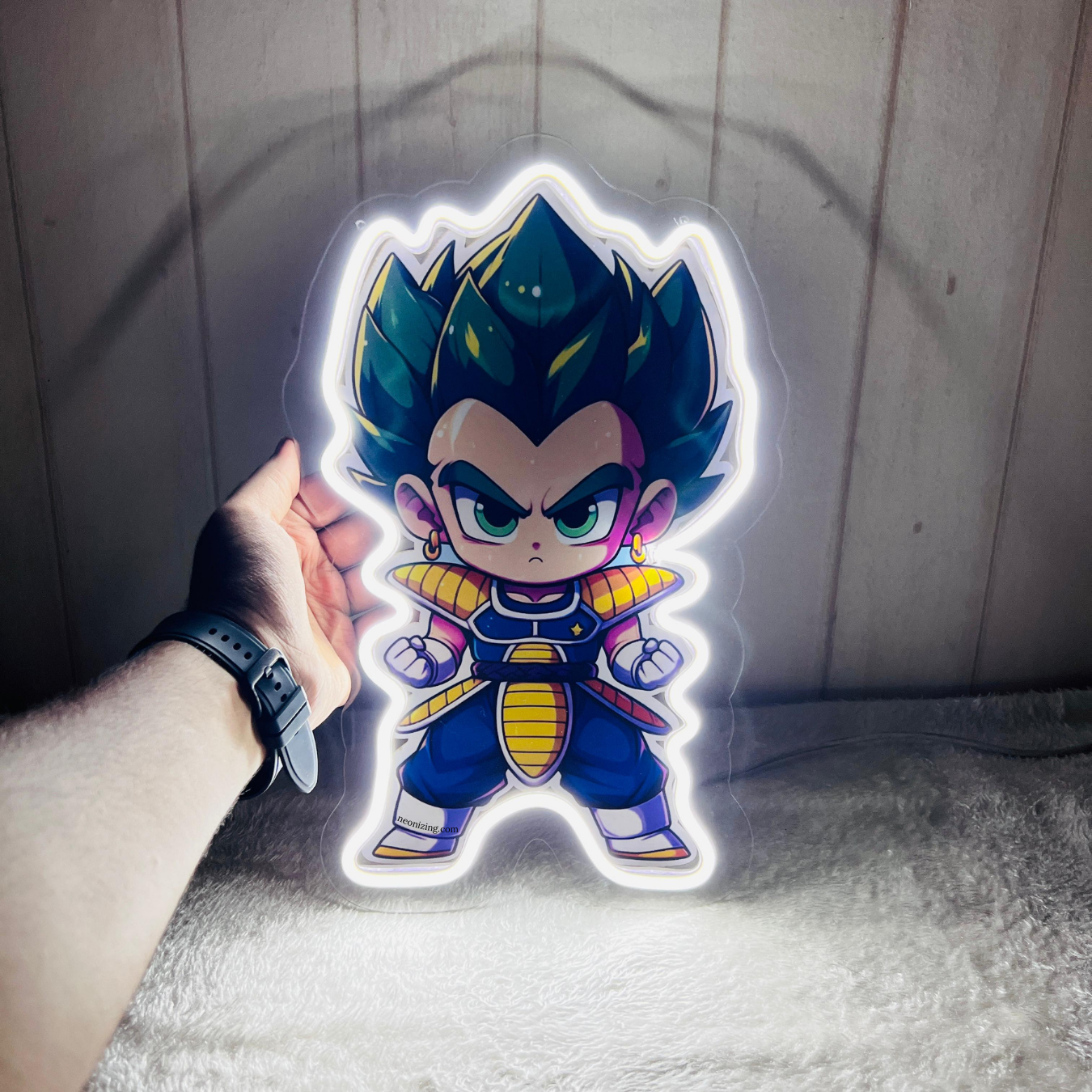 Baby Vegeta Neon Artwork - Illuminate Your Space with Saiyan Power!