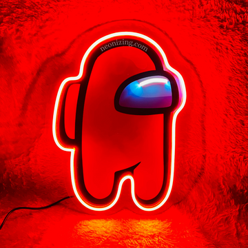 Among Us Neon Artwork - Imposters Unmasked in Neon