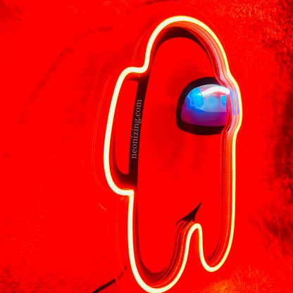 Among Us Neon Artwork - Imposters Unmasked in Neon