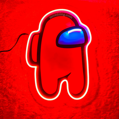 Among Us Neon Artwork - Imposters Unmasked in Neon