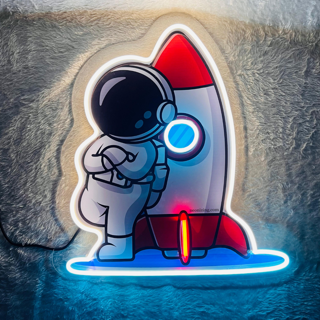Astronaut Neon Artwork - Space Illumination Masterpiece