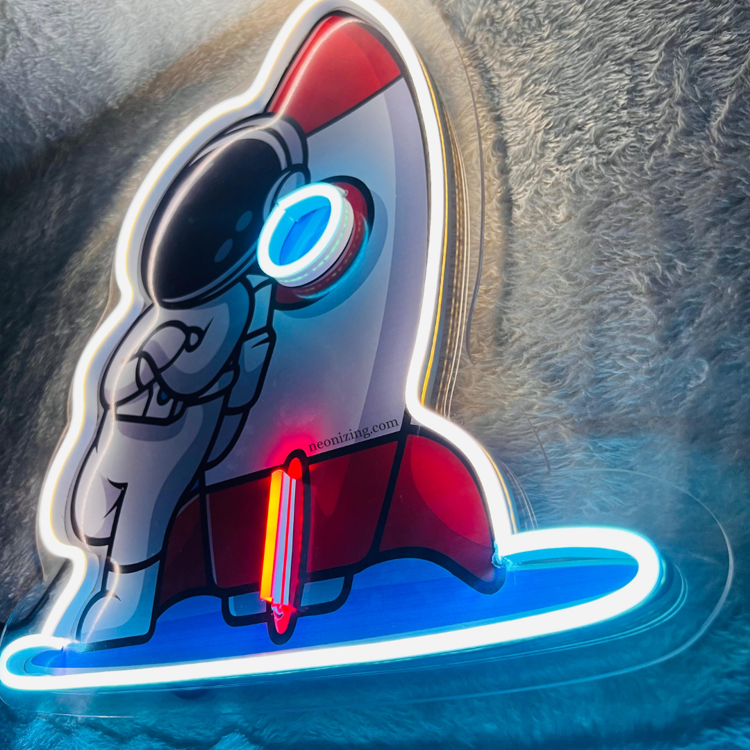 Astronaut Neon Artwork - Space Illumination Masterpiece