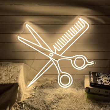 Barber Scissor & Comb Neon Sign - A Glowing Symbol for Hair Enthusiasts