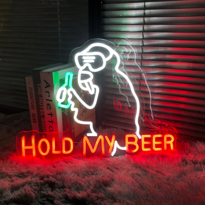 Hold My Beer Neon Sign - Infuse Your Space with the Spirit of Laid-Back Coolness