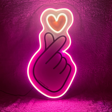BTS Heart Neon Artwork - BTS Army's Radiant Heart