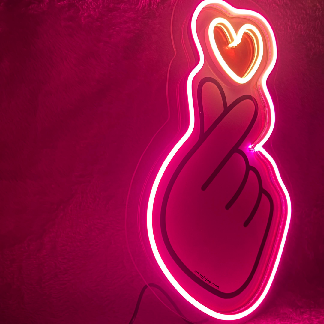 BTS Heart Neon Artwork - BTS Army's Radiant Heart
