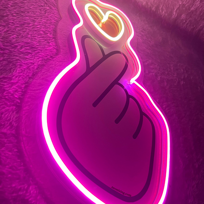 BTS Heart Neon Artwork - BTS Army's Radiant Heart