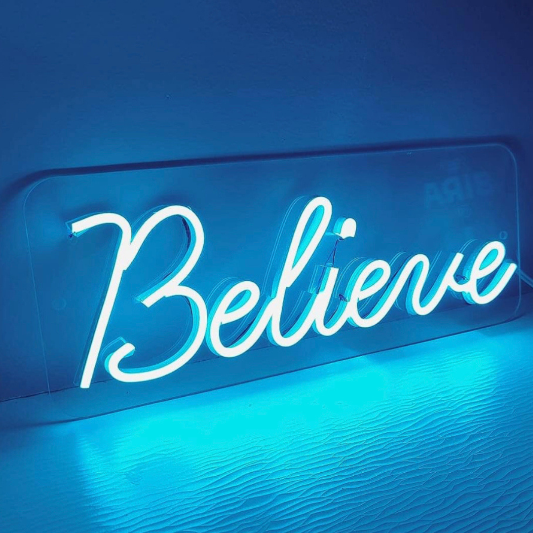 Believe Neon Sign - Illuminate Your Faith in Style!
