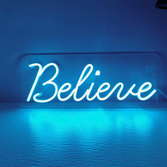 Believe Neon Sign - Illuminate Your Faith in Style!