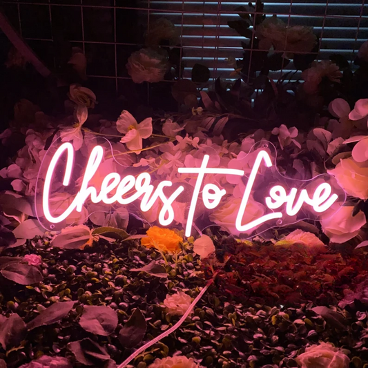 Cheers to Love Neon Sign - A Glowing Symbol for Lovebirds