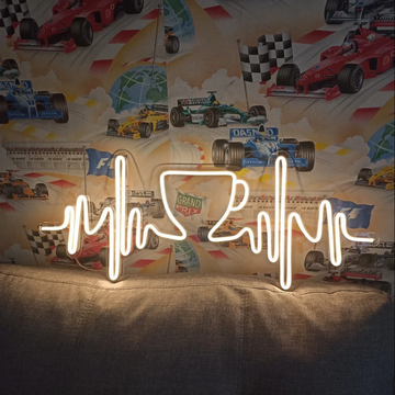 Coffee Heartbeat Neon Sign - Infuse Your Space with Caffeine Beats!