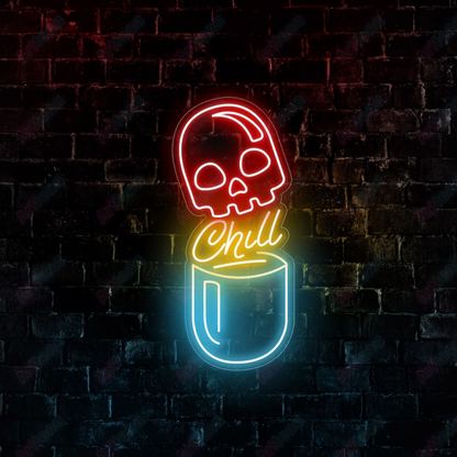 Chill Neon Sign - The Ultimate Glow for Relaxing Environments 18 BY 24 Inches
