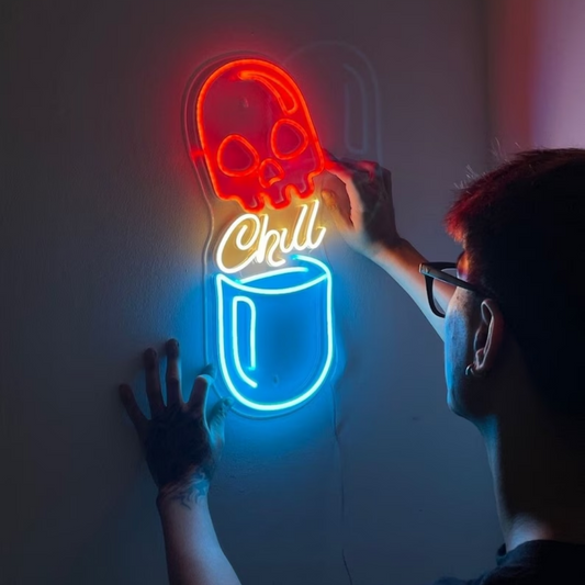 Chill Neon Sign - The Ultimate Glow for Relaxing Environments 18 BY 24 Inches
