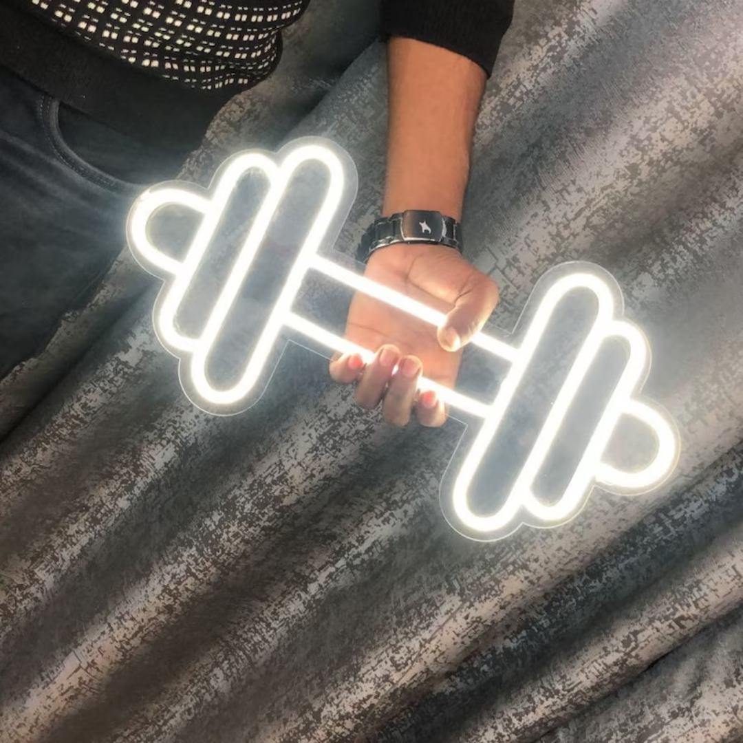Dumbbell Neon Sign - Gym Motivation in Neon for Fitness Lovers!