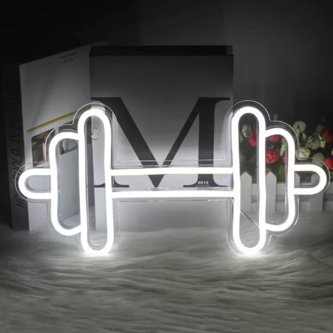 Dumbbell Neon Sign - Gym Motivation in Neon for Fitness Lovers!