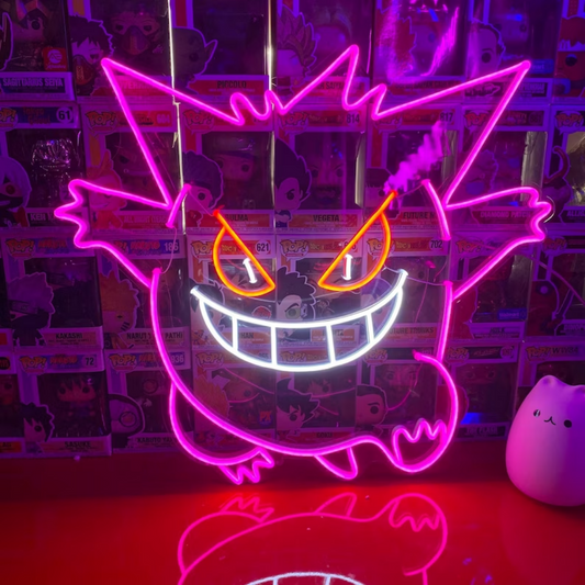 Gengar Anime Neon Sign - Illuminate Your Space with Ghostly Brilliance!