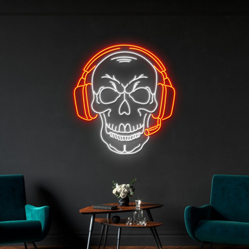 Gaming Skull Neon Sign - Light Up Your Gaming Space with Skull Vibes