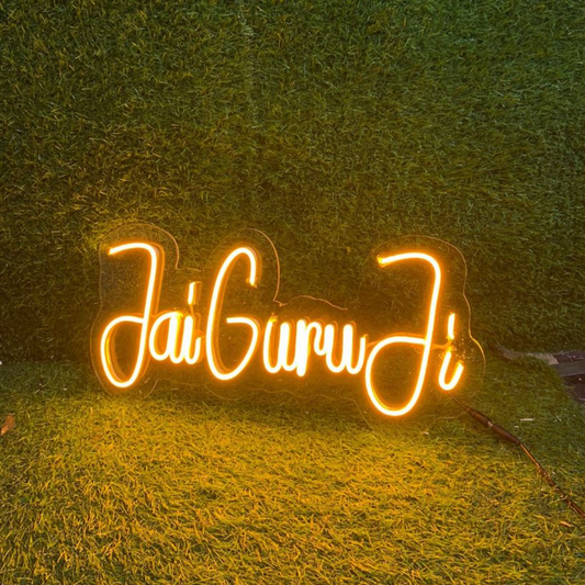 Jai Guru Ji Neon Sign - Embrace the Radiance of Guru Ji's Blessings