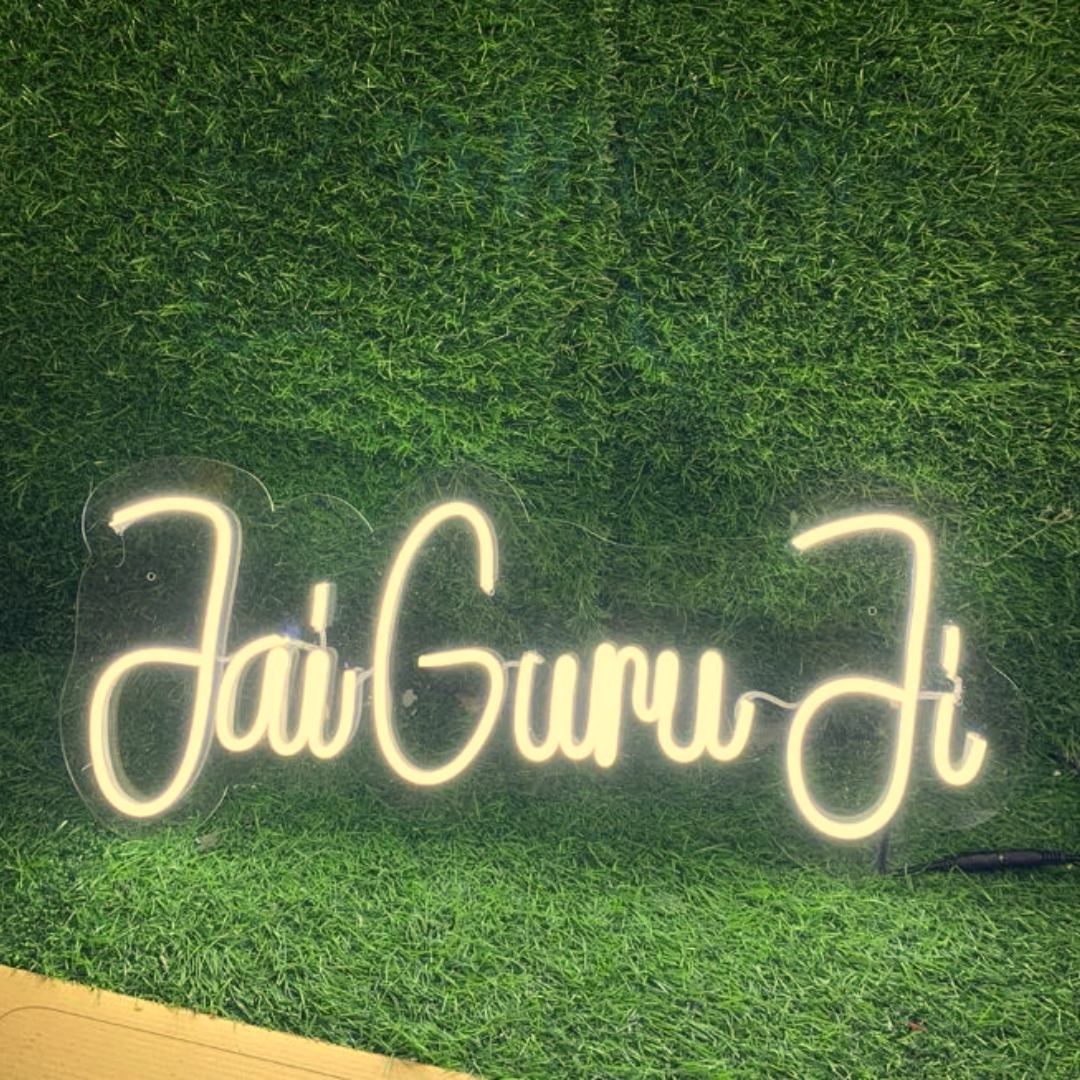 Jai Guru Ji Neon Sign - Embrace the Radiance of Guru Ji's Blessings