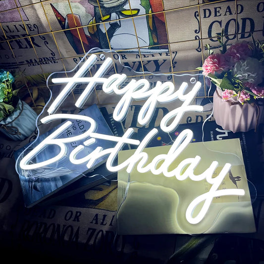 Happy Birthday Neon Sign - Add a Splash of Color to the Party