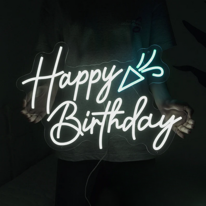 Happy Birthday Neon Sign- Neon Sign for Stylish Celebrations! 12 by 24 Inches