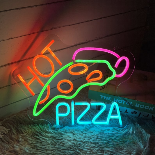 Hot Pizza Neon Sign - lluminate Your Space with Crave-Worthy Vibes