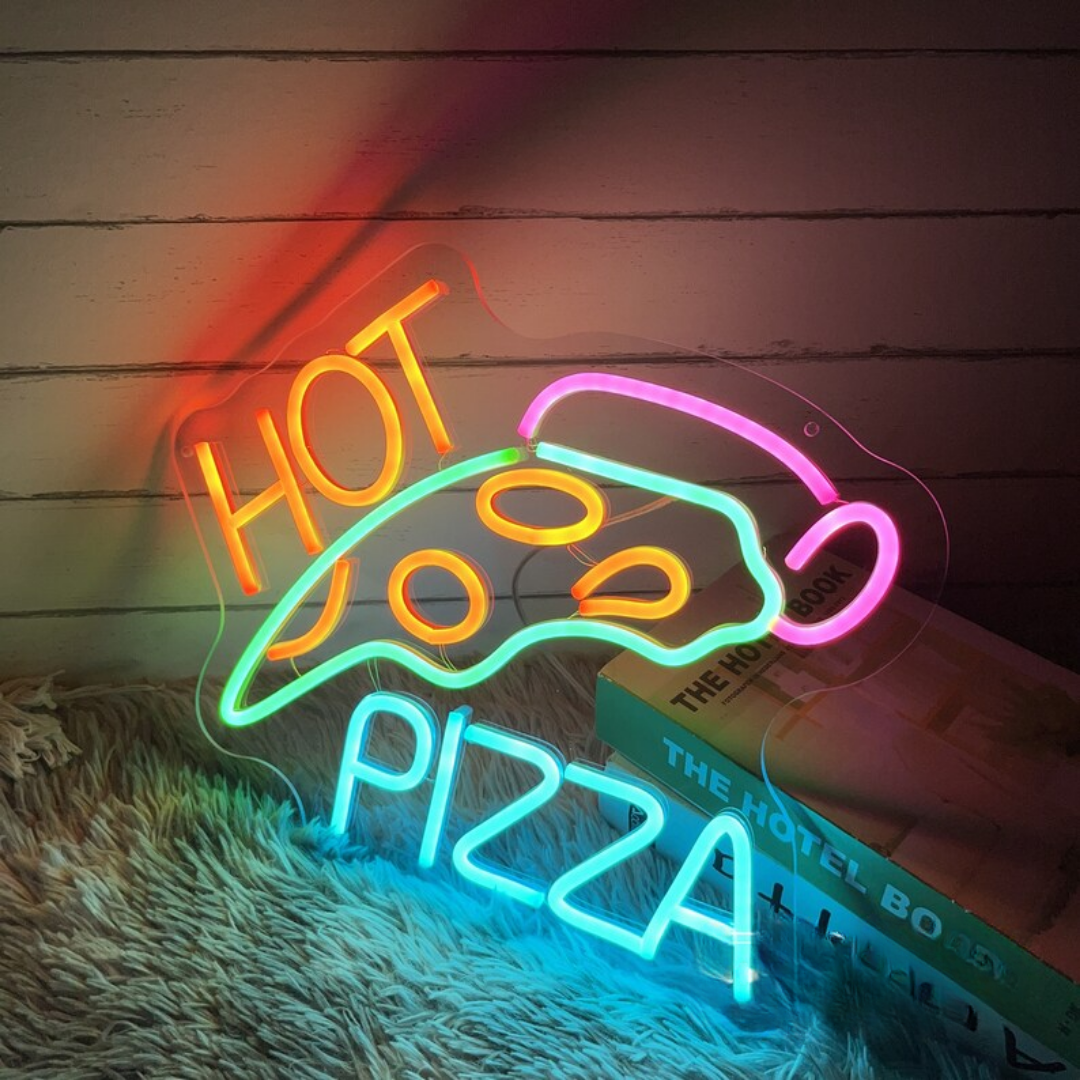 Hot Pizza Neon Sign - lluminate Your Space with Crave-Worthy Vibes