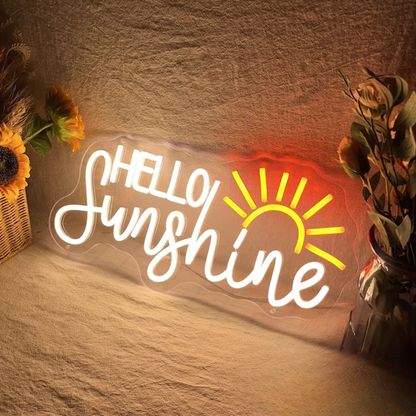 Hello Sunshine Neon Sign - Shine Your Space with Sunny Vibes