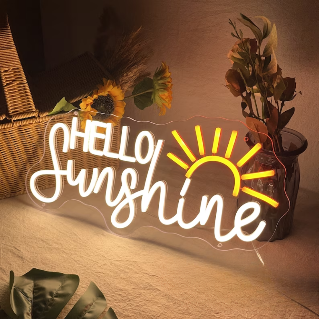 Hello Sunshine Neon Sign - Shine Your Space with Sunny Vibes